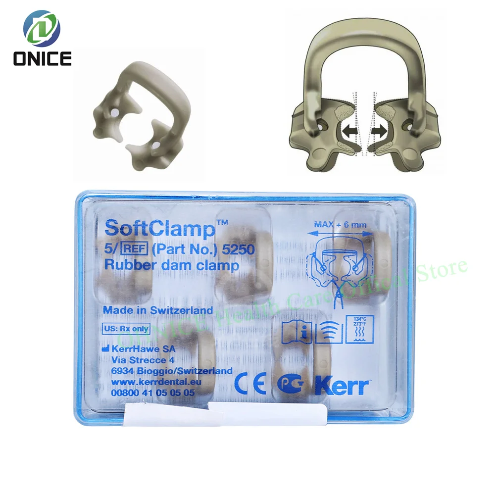 5Pcs Dental Kerr OptiDam SoftClamp General Kit 5250,Dental Rubber Dam Clamp Used by Dentists