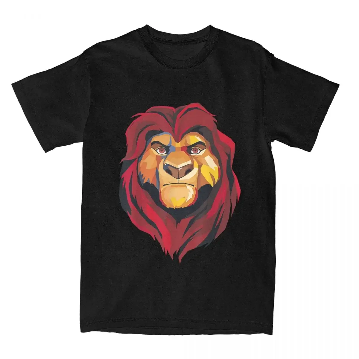 The Lion King Men Women T-Shirt 100% Cotton Tees Short Sleeve Mufasa Artistic Face Portrait T Shirt Crew Neck Cute Tops Classic