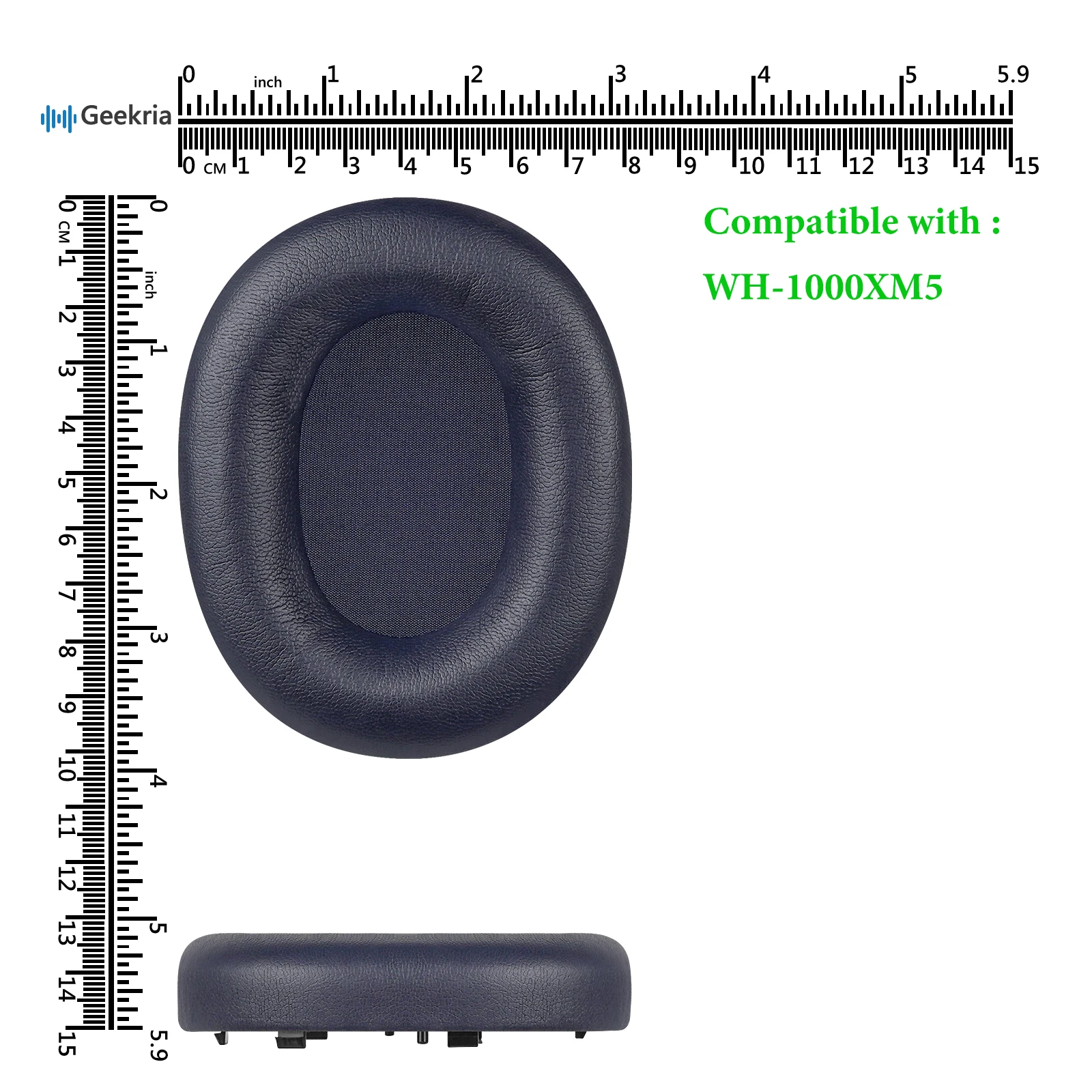 Geekria QuickFit Replacement Ear Pads for Sony WH-1000XM5, WH1000XM5 Wireless Headphones