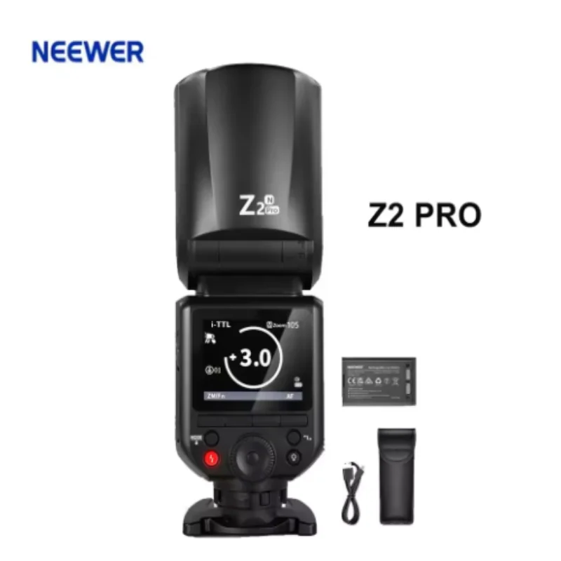NEEWER Z2 PRO 2.4G TTL Flash à tête ronde Speedlite Compatible avec Sony/Nikon/Canon sans fil Compatible avec Godox Flash