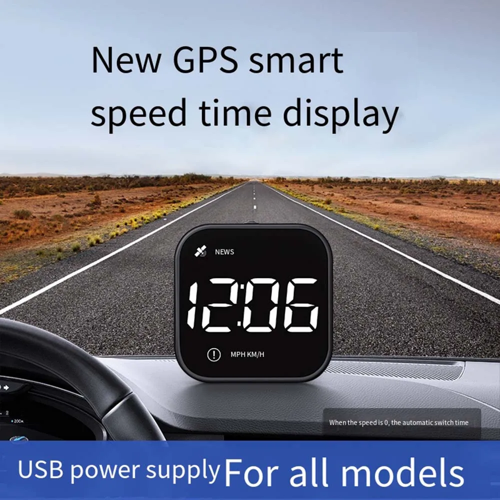 

Mini 2.5 Inch Car Head up Display LED HUD Overspeed Alarm USB Powered With GPS Compass Speedometer Fatigue Driving Reminder