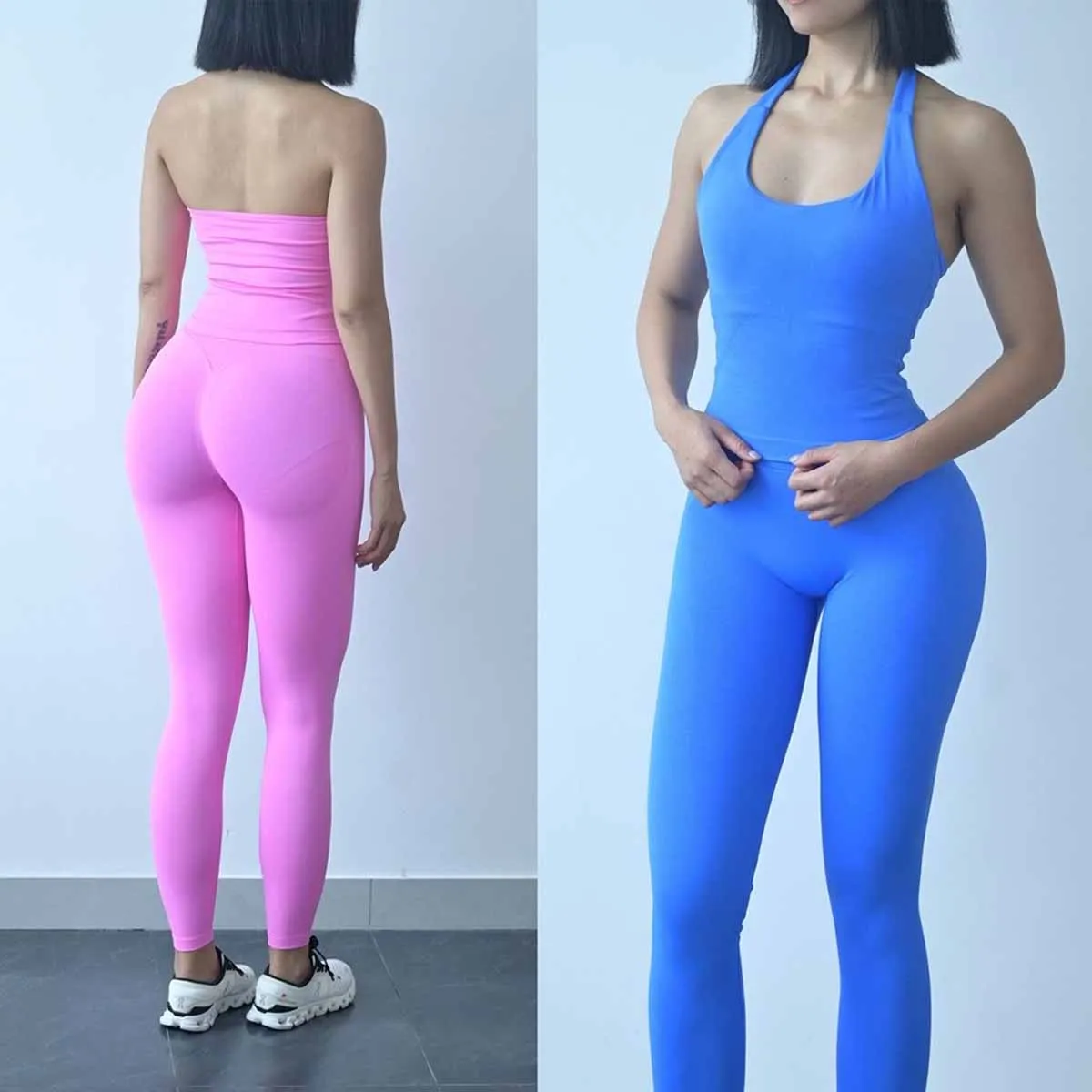 

DFyoga two pieces yoga outfits clothing pants set woman Halter Top sports leggings pant Gym workout sets pilates clothe
