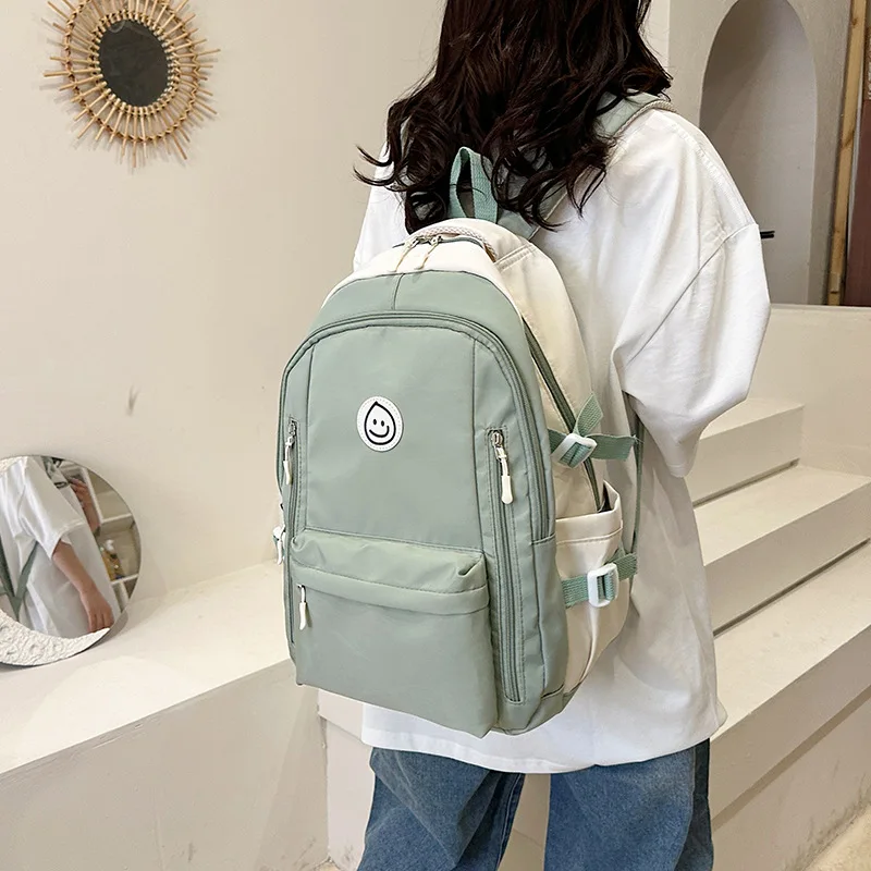 High Quality New Waterproof Nylon Women Backpack Female Travel Bag Backpacks Schoolbag for Teenage Girls Solid Color Bookbag