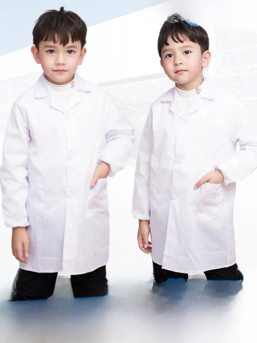 

Children's ort Sve White Lab Coat Doctor's orm Elementary School Science Experiment Costume Kindergarten Role Play O...