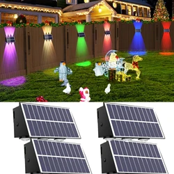 1-4Pack Solar Fence Light RGB Wall Lamp Outdoor Modern Up And Down Color Change Christmas Lights for Backyard Garden Porch Pool