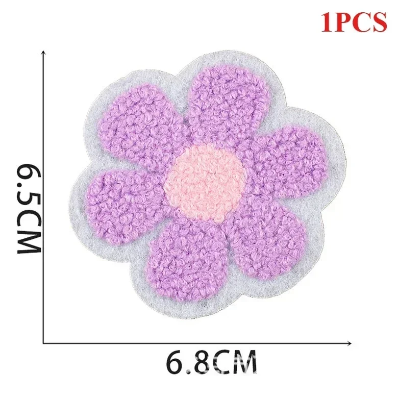 Color Towel Embroidery Patch Sticker Bag Decoration Small Safflower Computer Embroidery Cloth Sticker Ironing Cartoon Shell