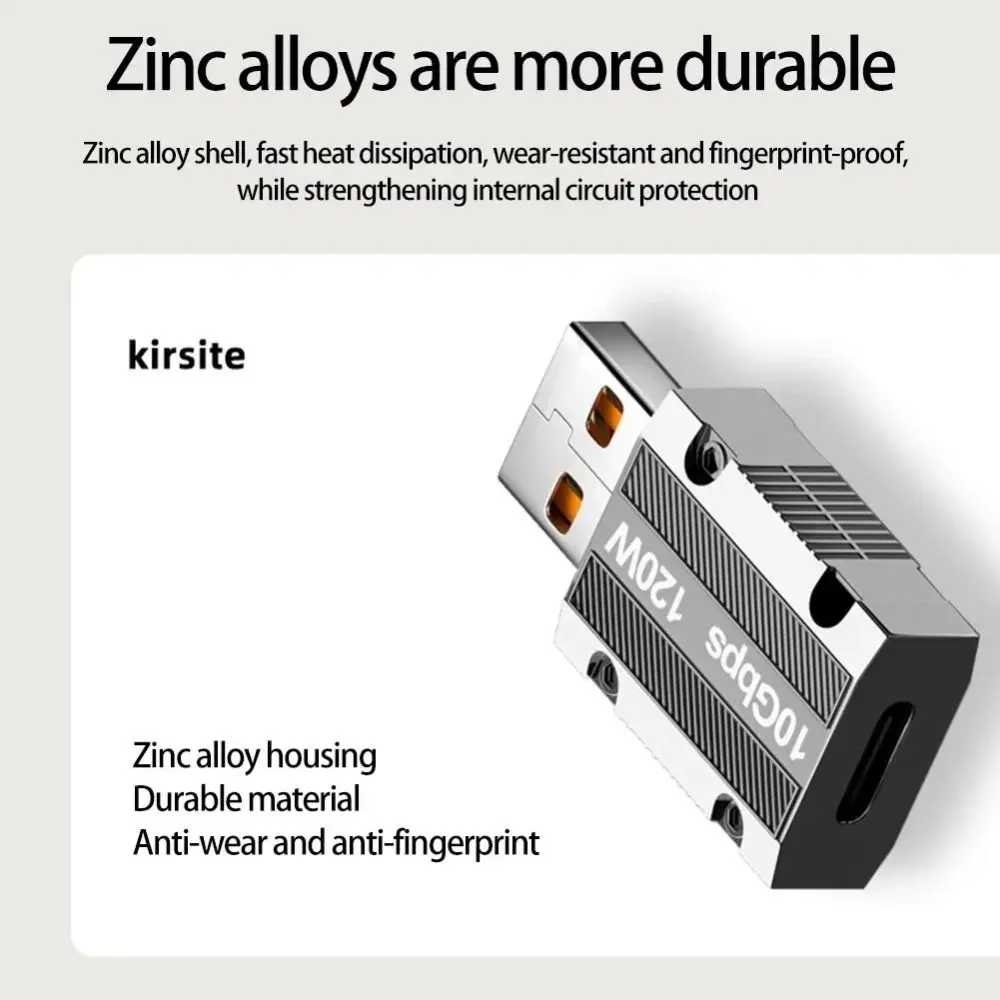Zinc Alloy USB A to Type C Adapter Mechanical Style OTG Function Support Type C Female Converter USB3.0 Speed USB 3.0 Connector