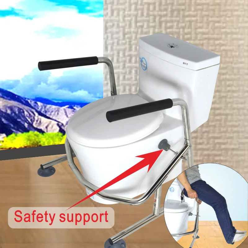 

Stainless Steel Elderly Bathroom Safety Armrest Bracket Non-Drilling Installation Toilet Armrest for Assisting Standing