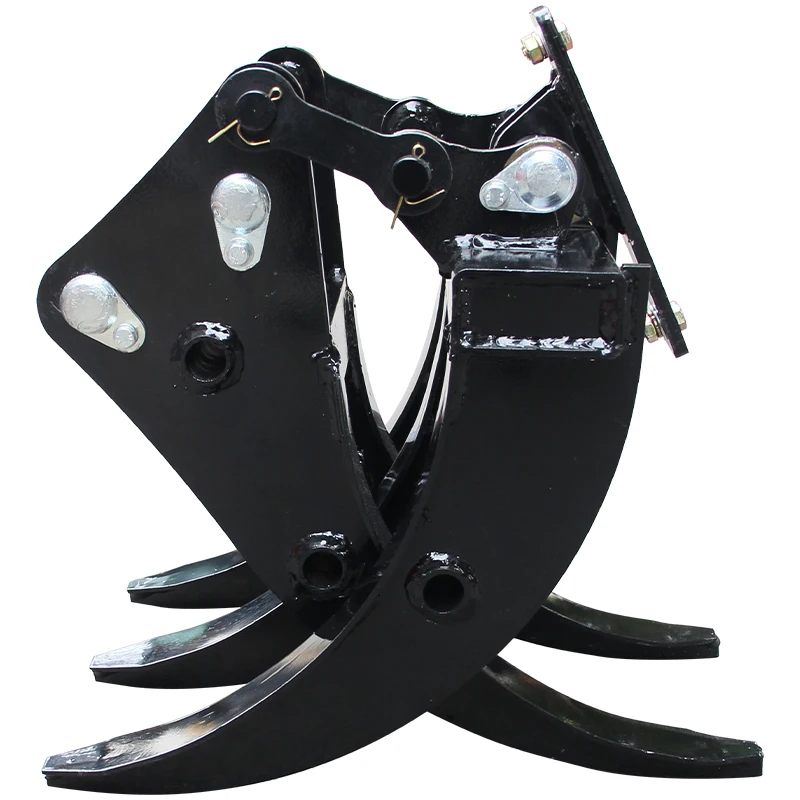 1-Ton Mini Excavator Compatible Metal Grapple Grabber for Small Excavators, with 42.25-Inch Maximum Opening Distance