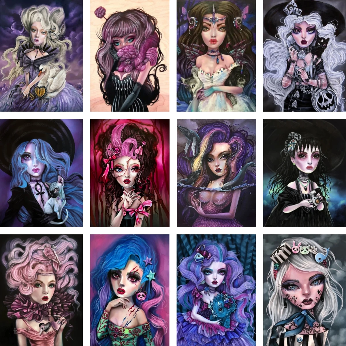 Diamond Painting Full Square/Round Horror Big Eyes Doll Fairy Art Diamond Mosaic Art New Collection Handmade Gift Wall Decor