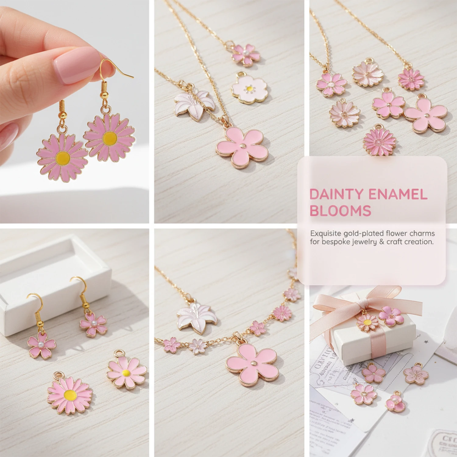 20 Stück rosa Emaille-Anhänger aus Legierung, verschiedene Stile, Anhänger für DIY-Armbänder, Halsketten, Ohrringe, Schmuckherstellung, Zubehör – Detail 2