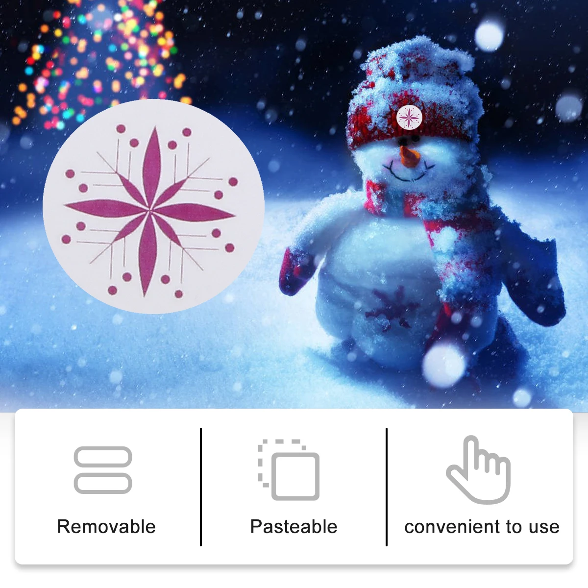 

Decoration Snowflake Gift Stickers Christmas Presents Label Seal Xmas Transparent