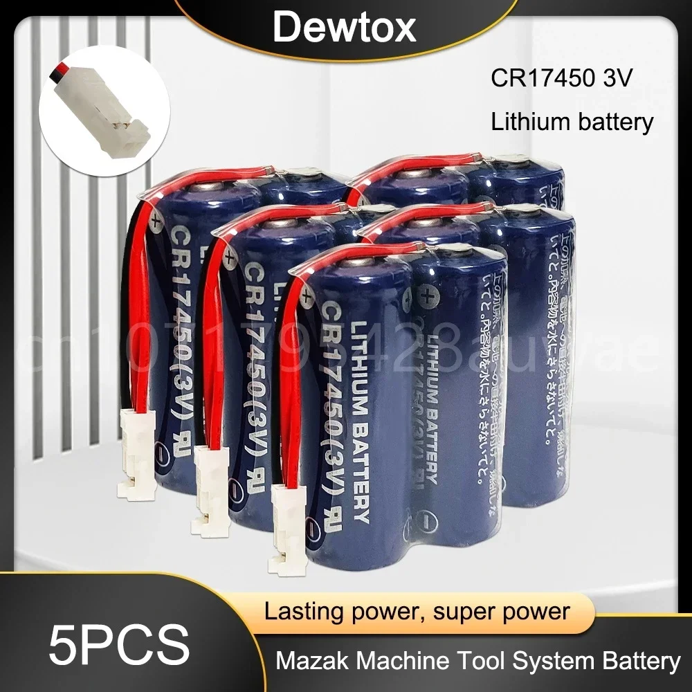 5PCS CR17450 3V 2600mah Original Battery Pack CR17450SE Lithium Battery PLC Industrial Control Li-ion Battery with Plug