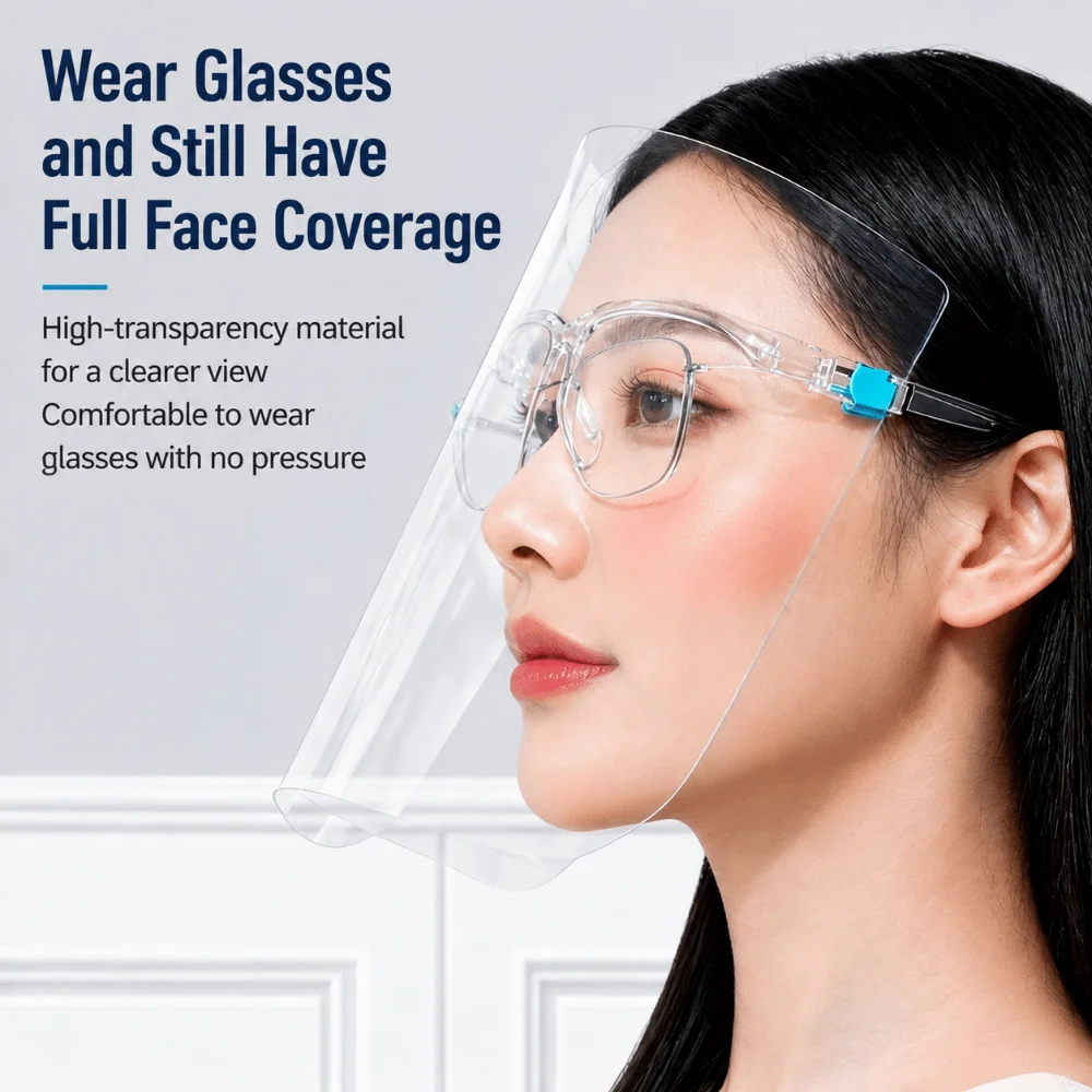 Anti-Fog Anti-smoke Anti-Oil Mask Full Face Cover Splash Proof Full Face Mask Transparent Reusable Protective Film Cover Cooking