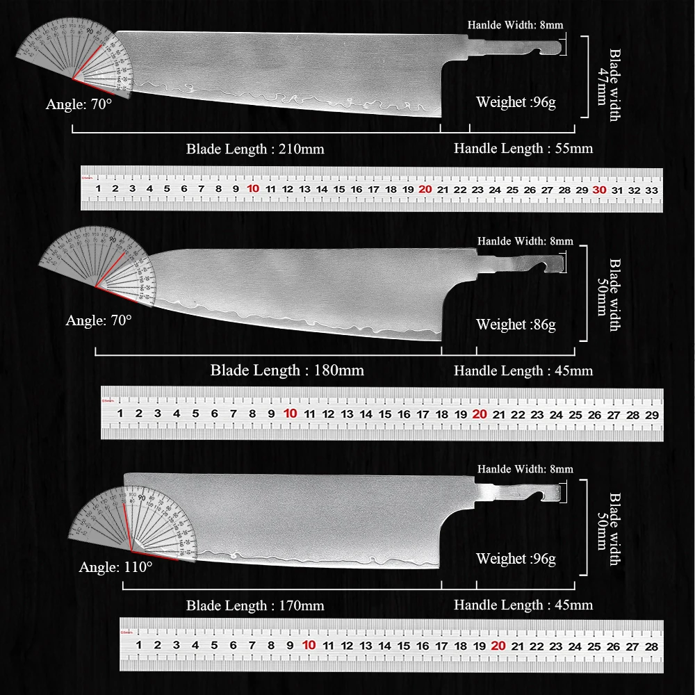DASHWAY Japanese Hand Forged Chef Knives Full Tang Blank Blade 3 Layer Composite Steel Kitchen Knife DIY Making Handmade Knife view 5