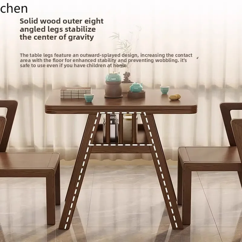 D27 Solid Wood Balcony Tea Table And Chair Set Leisure Home Small Tea Table Three-Piece Set For Small Apartments