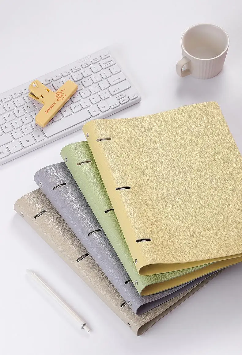 

A4 Soft PU Leather Notebook Binder, Refillable 3/4 Round Ring Binder Cover for A4 Filler Paper, Notebook Personal Planner Binder