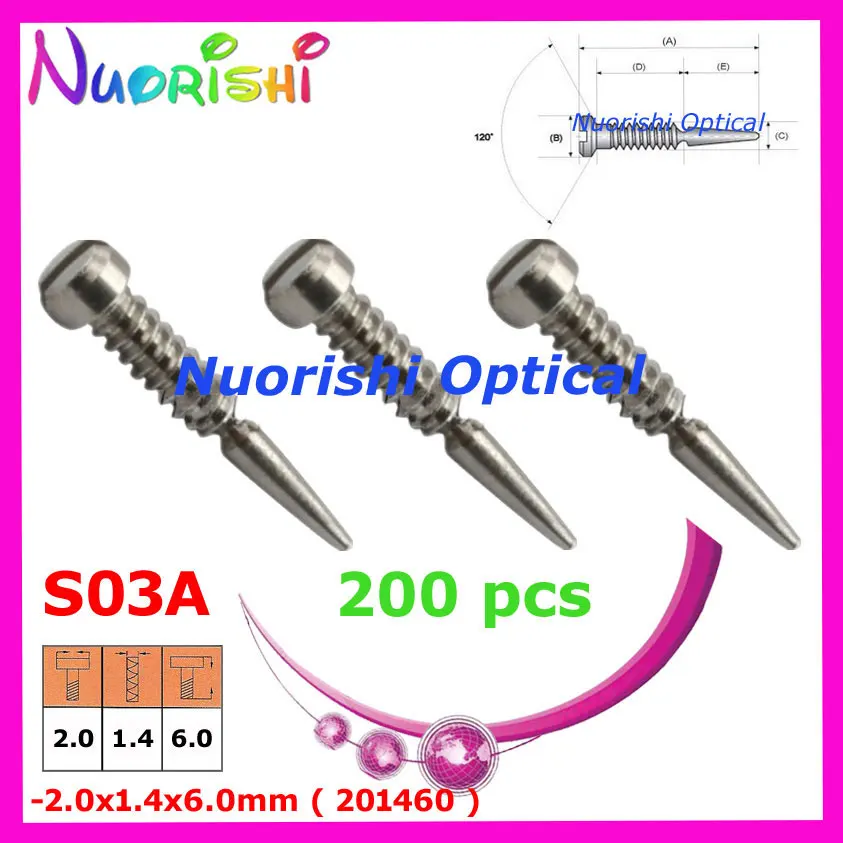 200pcs glasses spring hinge screws small package eyewear screws accessories many sizes for options S03