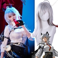 Zani Cosplay Wig Wuthering Waves Cosplay Costume Wig 40CM Silver Red Gradient Wig Anime ZANI Role-playing Short Hair Free Cap