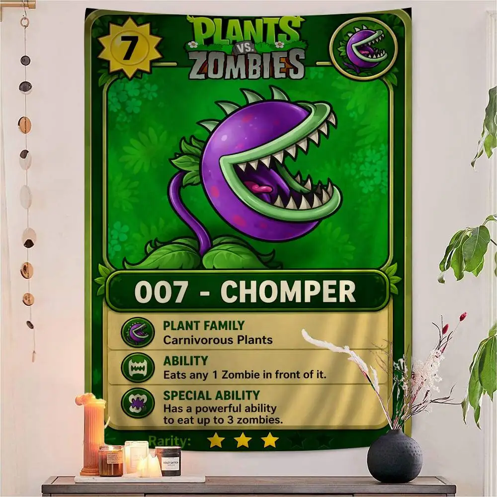Classic Game P-Plants Vs Z-Zombies Colorful Tapestry Wall Hanging Bohemian Wall Tapestries Mandala Wall Hanging Sheets