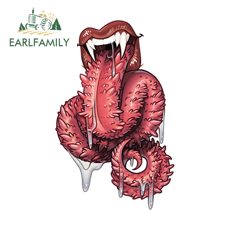 EARLFAMILY 13cm X 8.2cm for Mouth Monster Cthulhu Scary Car Stickers Sunscreen Personality Decals Scratch-Proof Decals Cartoon