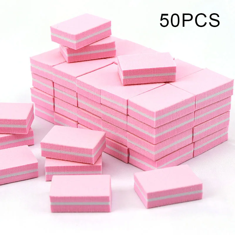 Nail Art Buffer Polish 50-10Pcs Mini Buffing Sanding Files Block Pedicure Care Manicure Pedicure Nail File Tools Nail Charm