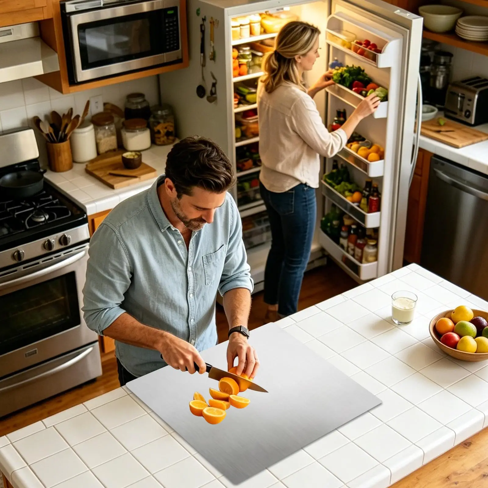 Meal Prep For Cutting - Stainless Cutting Board Dishwasher Safe Metal