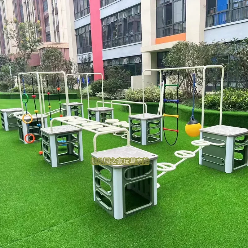 for Anji Game Indoor Outdoor Sports Combination Climbing Frame Kindergarten Plastic Cube Box Children Sensory Integration