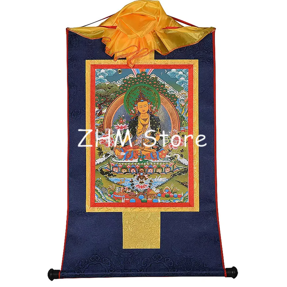 Kurukulla/Ksitigarbha/Auspicious Mother/Eighteen Arhats Gold Print Painted Tibetan Figurine Decorate Hanging Buddhist Thangka