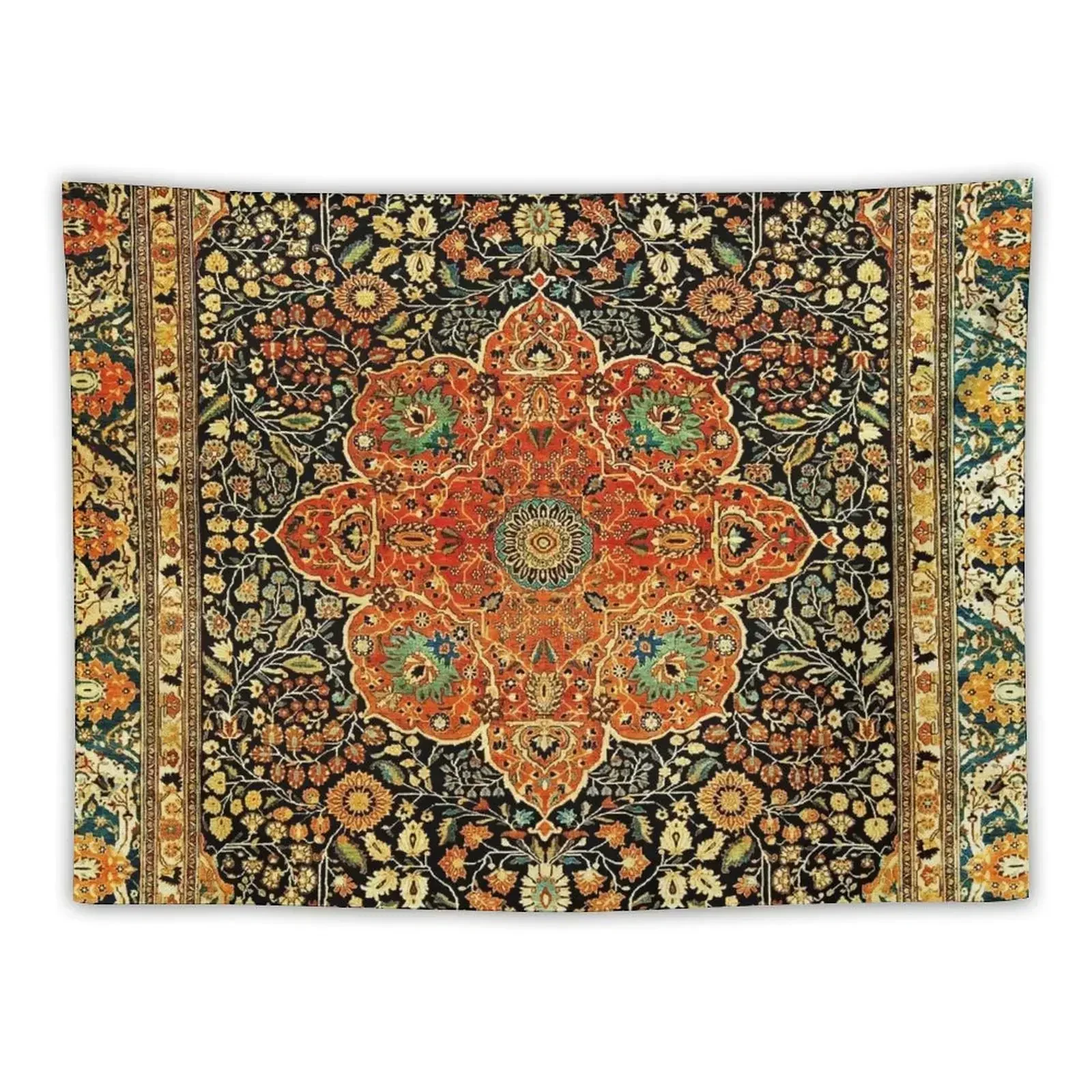 

Antique Persian Mohtashem Kashan Rug Print Tapestry Room Ornaments Decorations For Your Bedroom Tapestry