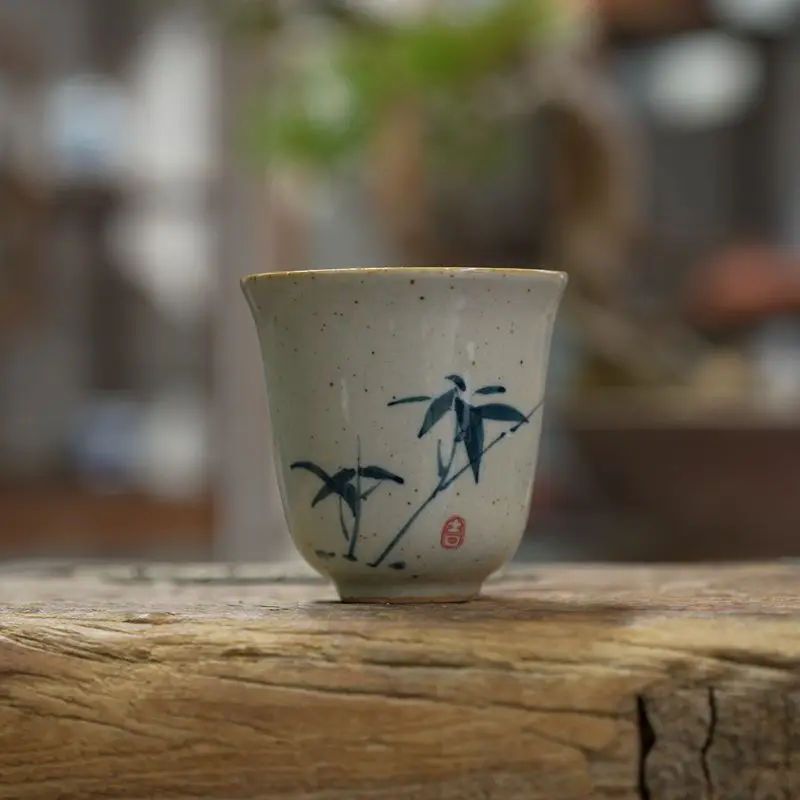 

Chinese Ceramic Tea Cup with Orchid Bamboo Chrysanthemum Beauty Floral Design for Kitchen Dining Bar Home Decor