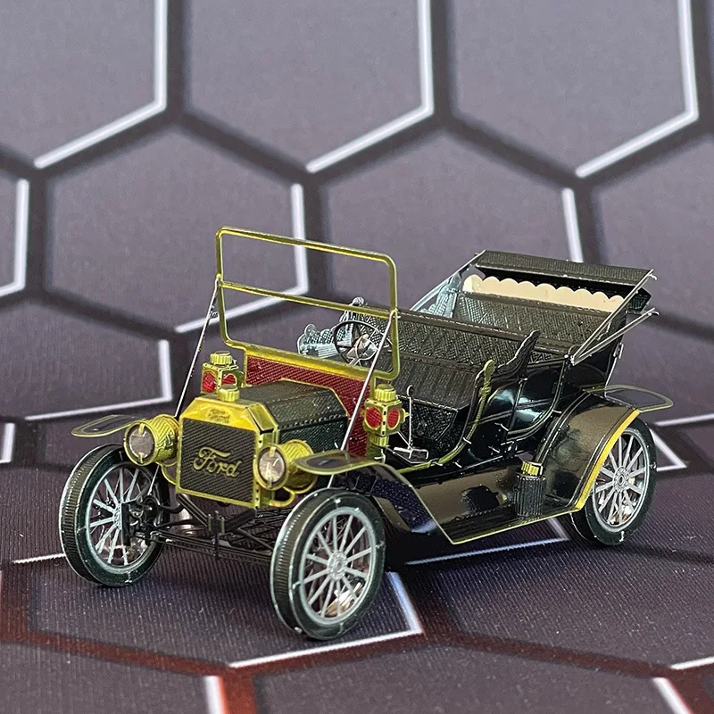 Christmas DIY 3D Metal 1908 Ford Model T Vintage Car New Version Assembly Puzzle Model Building Blocks Toy For Boys And Girls