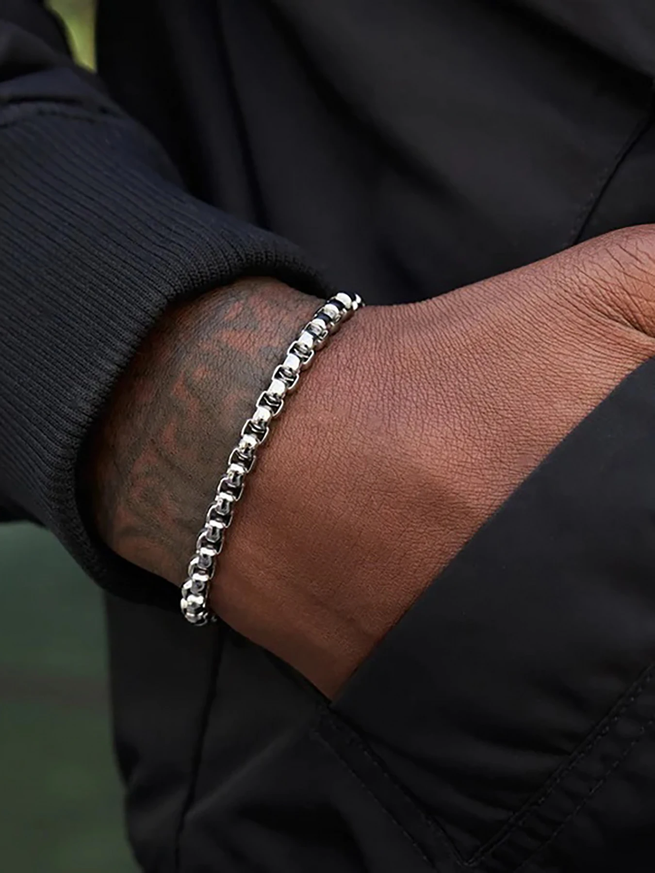 Retro Jewelry Solid Stainless Steel Bracelets 4mm Breadth POP Chain 20cm for Men Women Gifts Punk Style NO Fade Can Shower