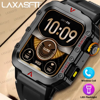 LAXASFIT 2024 Smart Watch da uomo militare all'aperto Bluetooth Talk Sport Cardiofrequenzimetro Smart Watch Android IOS