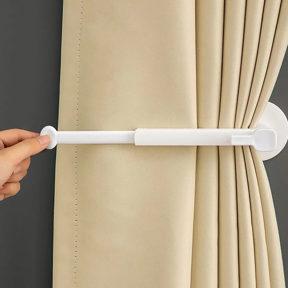 

2Pcs Punch Free Curtain Hanger Adjustable Drapery Tieback Hook for Home Decor Window Fixing Curtain Holdback Hook