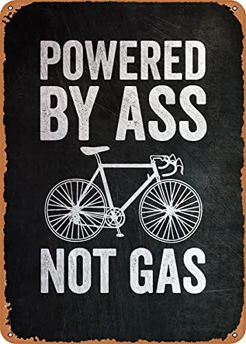 Powered by Ass Not Gas Vintage Look Metal Sign Art Prints Retro Gift 8x12 Inch