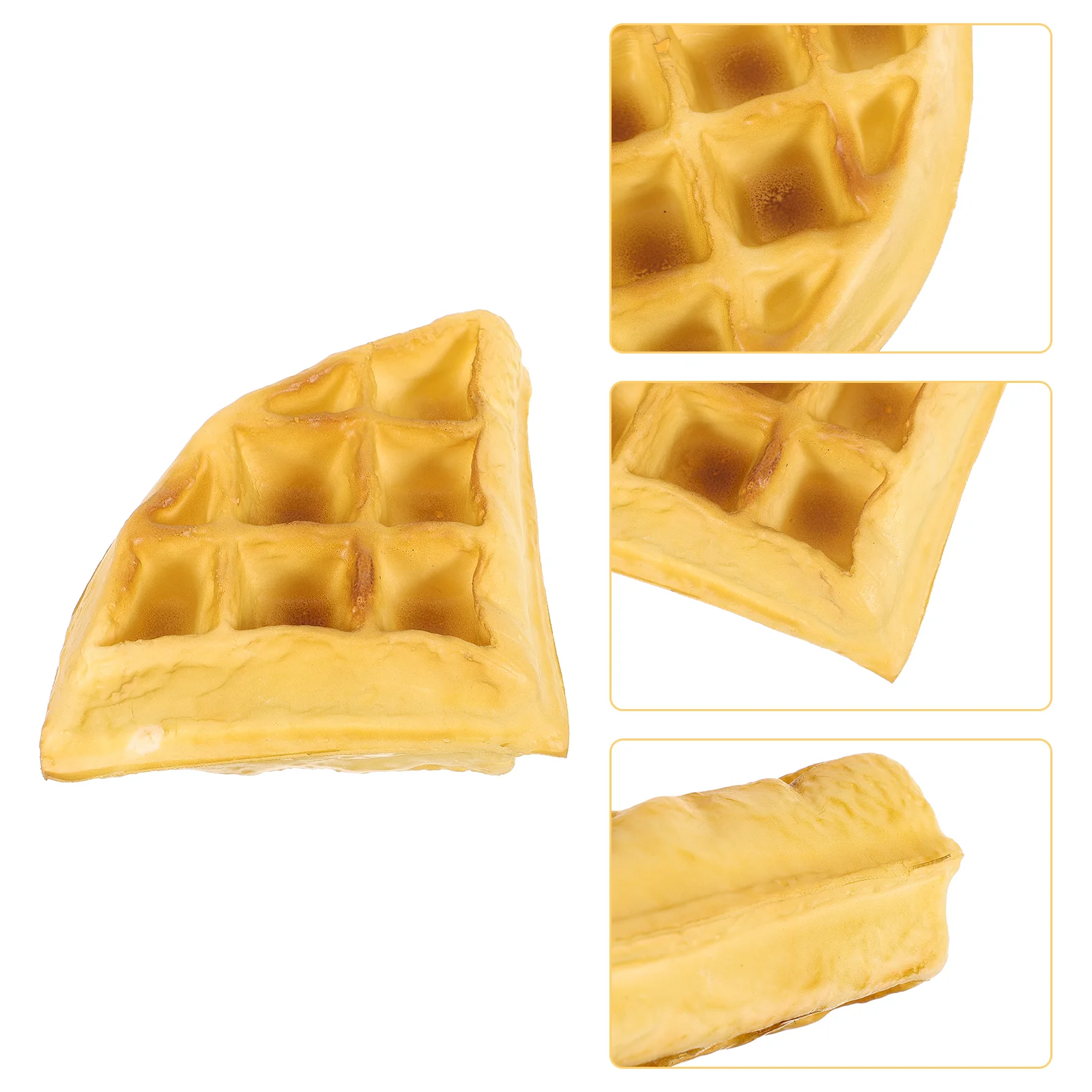 Waffle Mold Artificial Food Model Realistic Pastry Fake Decor Pu Simulated Faux