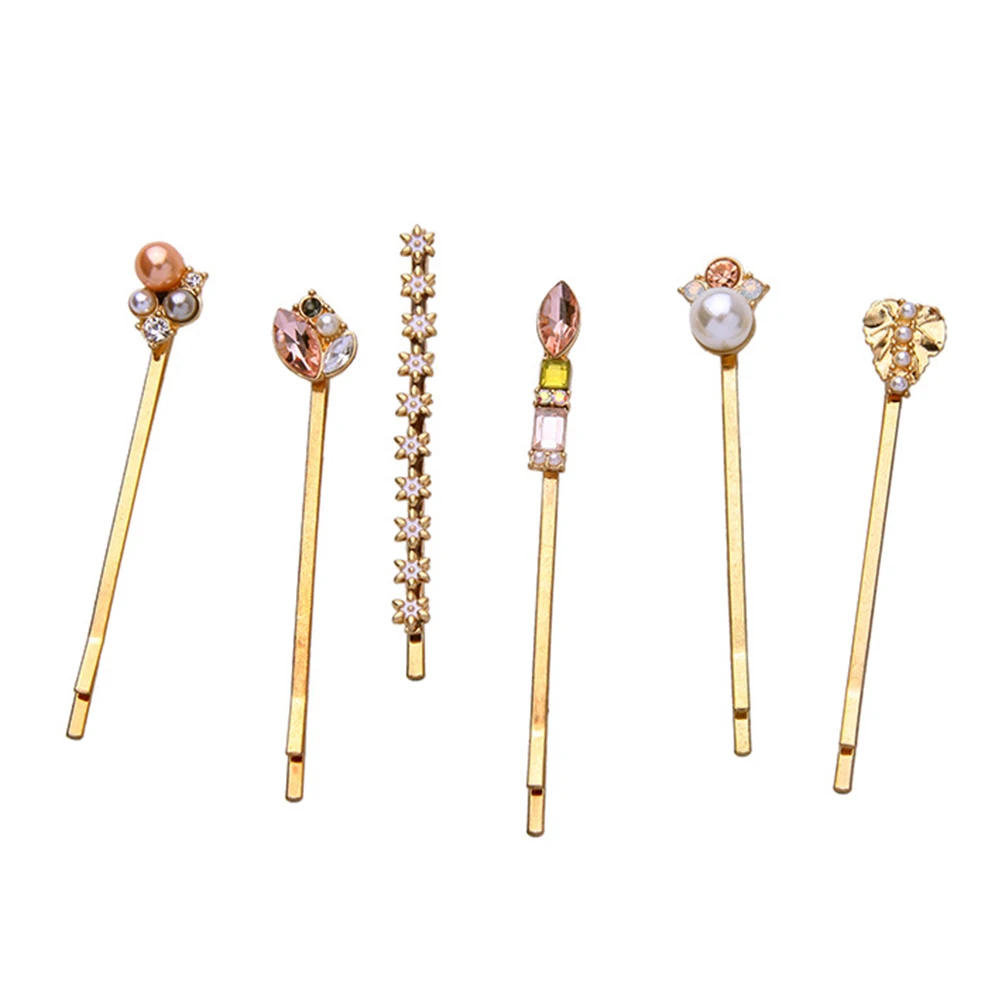 

6pcs Hair Clips Elegant Hair Accessories Accessories Girls Hairpins Headwear Gifts Rhinestone Hairpins Styling Tools