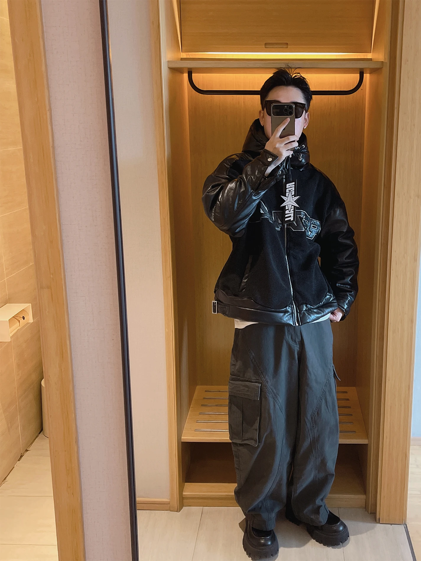 Fazhixian شتاء 2025 الرجال الأمريكية الرجعية مقنعين الجلود Jaet معطف الدفء طويل Sve منتظم صالح الشباب العصرية قطنية عالية الجودة