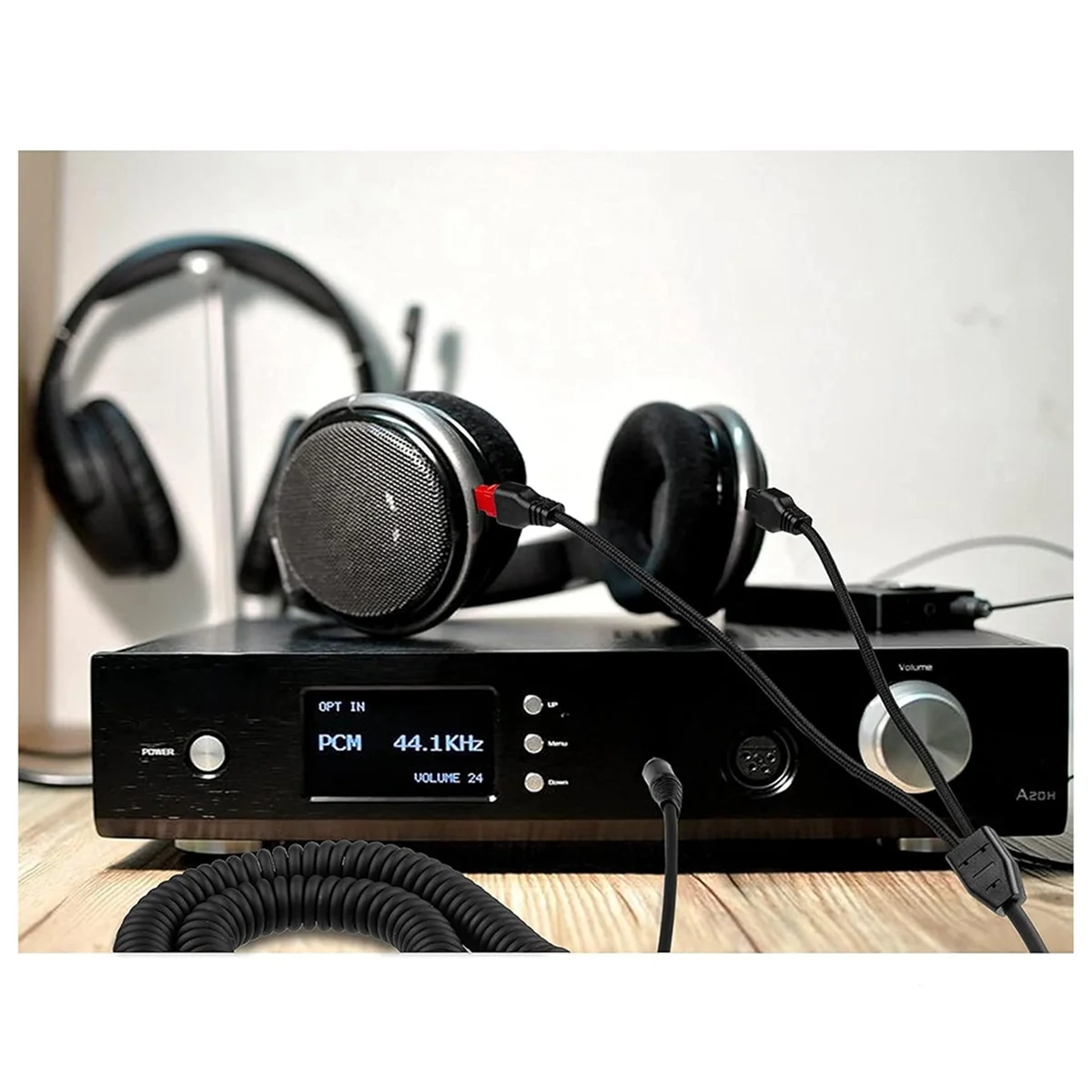 # 881D سماعة الرأس كابل الصوت كابل توصيل الربيع ترقية كابل بكرة (سلك مضفر النايلون + النحاس الخالي من الأكسجين)