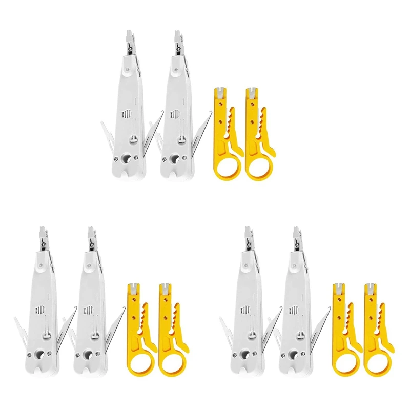 6X Punch Down Tool IDC RJ45 RJ11 Cat5e Cat6 Network Telecom Phone Cable Socket Impact Terminal Insertion Tools