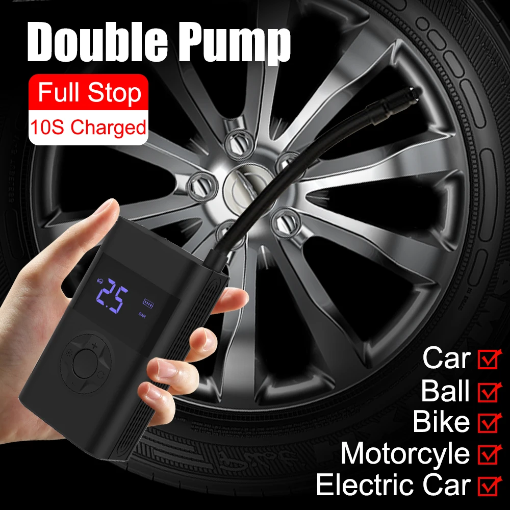 

Wireless Tire Inflatable Pump Car Electrical Air Pump Auto Inflator Air Compressor For Car Mounted Motorcycle Bicycle Ball