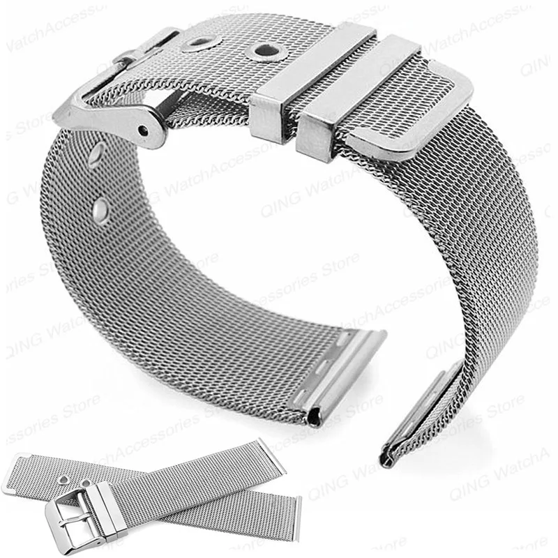 1.0mm Milanese Mesh Stainless Steel Straps for Omega for Seamaster Metal Watch Band 20mm 22mm 24mm Men Women Bracelet Wristbelts