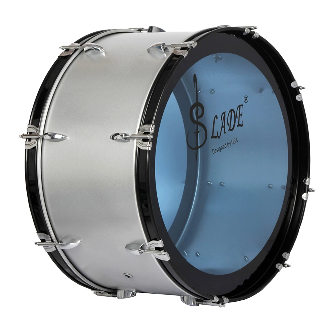 

Chinese factory direct sales professional percussion instrument SLADE new 24" blue and silver Snare drum