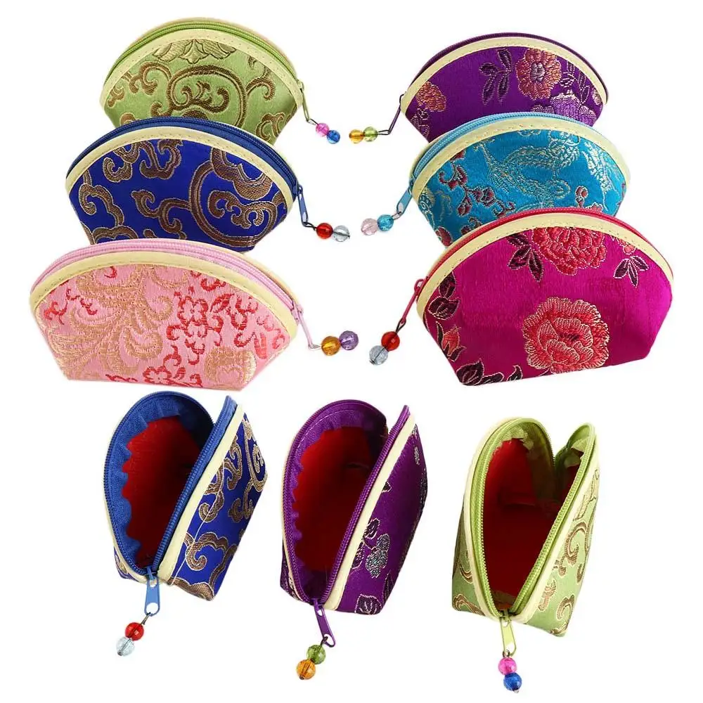 

Necklaces Case Auspicious Cloud Embroidery Multi Color Women Jewelry Bag Jewelry Case Purse Pouch Chinese Style Storage Bag