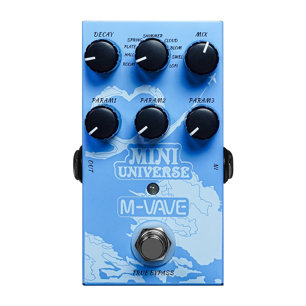 M-vave Universe Digital Reverb Pedal,Room/Shimmer/Lofi/Spring Reverb Effects Pedal for Electric Guitar