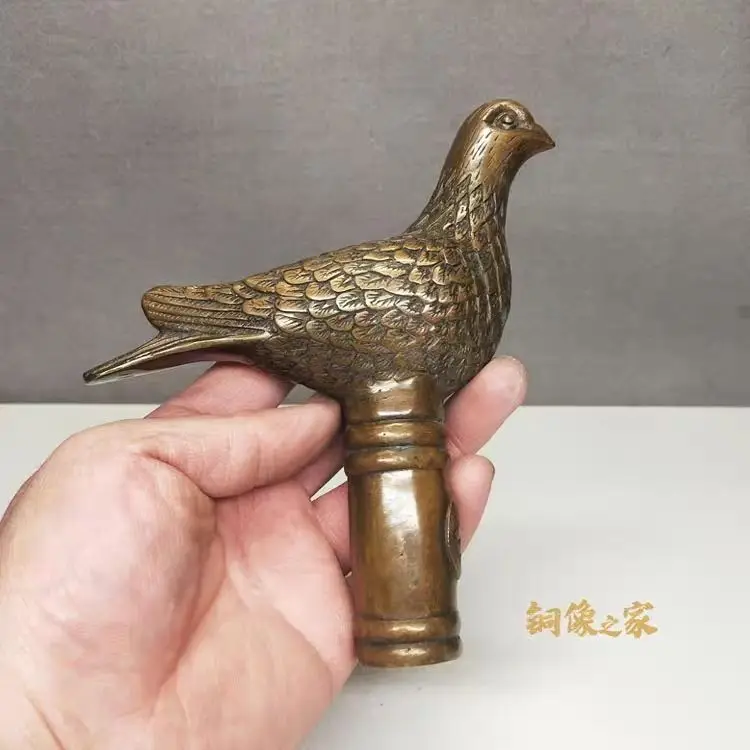 statue-de-tete-de-colombe-de-la-paix-tete-de-pigeon-poignee-de-canne-de-marche