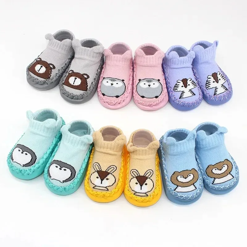 Baby Socks Slippers with Rubber Soles Girl Boy Infant Newborn Children Floor Socks Shoes Anti Slip Soft Sole Toddlers Indoor