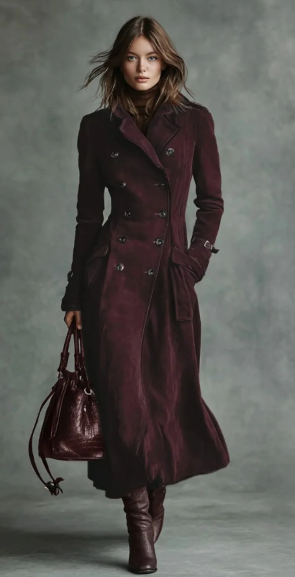 

Commute Coat NewChic Faux Suede Long Trench Coat Women Lapel Double Breasted Full Sleeve Windbreaker