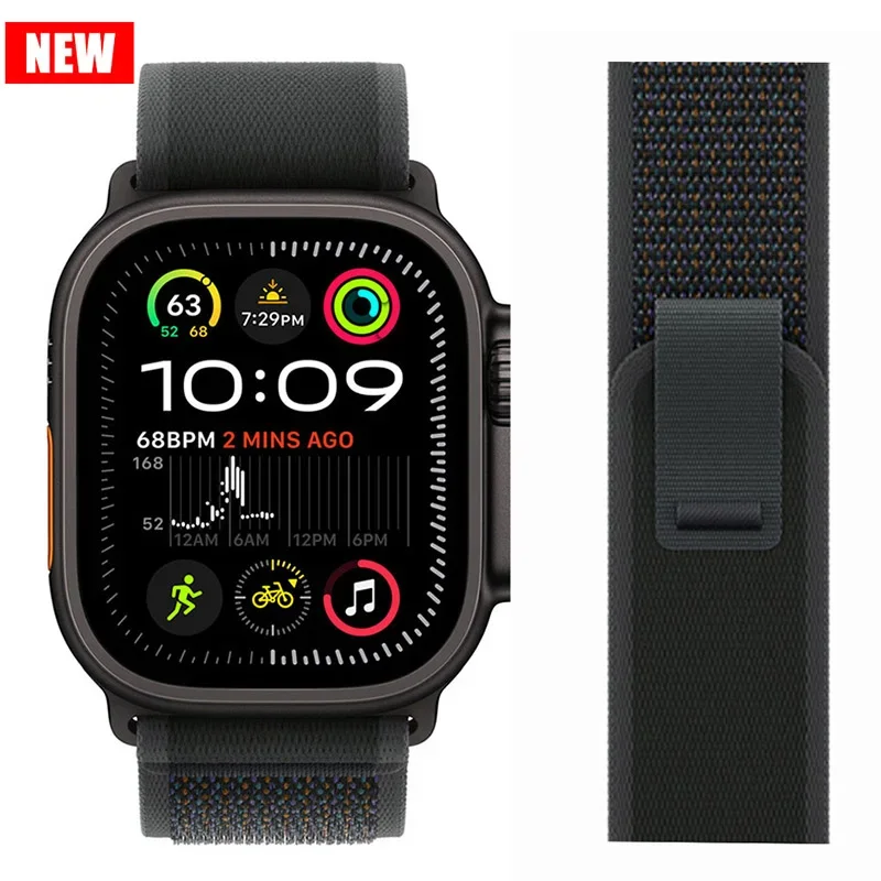 Trail Loop für Apple Watch Ultra 2 Band 49 mm 44 mm 40 mm 45 mm 41 mm 42 mm 38 Correa Armband iWatch Serie 7 6 SE 8 9 10 46 mm Riemen